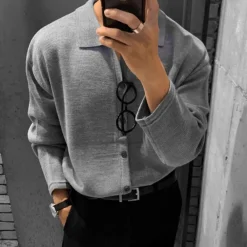 Shirts Heren*Gustaf - Gebreid losvallend herenoverhemd voor de zomer