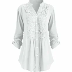 Blazers & Blouses Dames*Hailei - Luchtige lange blouse met pofmouwen voor dames - Zomereditie