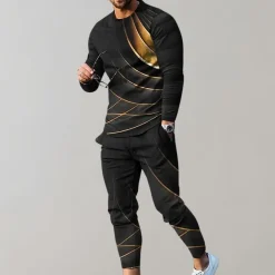 Sets Heren*Halfdan - Stijlvol zomers trainingspak voor heren Zwart