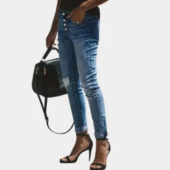 Broeken Heren*Harriet - Casual gescheurde zomerjeans Blauw