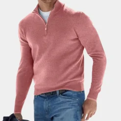 Truien & Vesten Heren*Harvey - Eenvoudige herensweater met halve rits voor de zomer