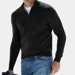 Truien & Vesten Heren*Harvey - Eenvoudige herensweater met halve rits voor de zomer