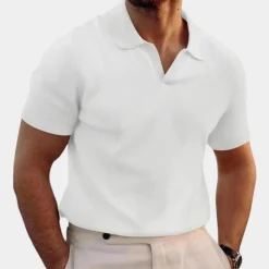 Shirts Heren*Heren casual zomer overhemd met v-hals en revers