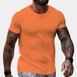 Shirts Heren*Heren t-shirt korte mouwen - Zomerse stijl Oranje
