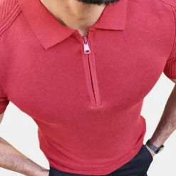 Shirts Heren*Herenpoloshirt met rits - Zomerse Stijl