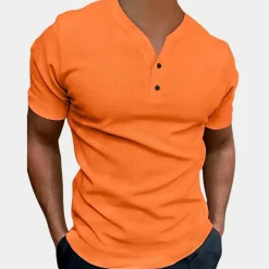 Shirts Heren*Heren-T-shirt met v-hals - Zomerse Editie Oranje