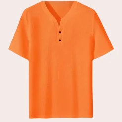 Shirts Heren*Heren-T-shirt met v-hals - Zomerse Editie Oranje