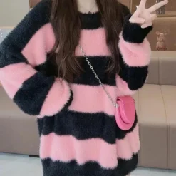 Truien & Vesten Dames*Hildimar - Comfortabele oversized trui voor dames Roze