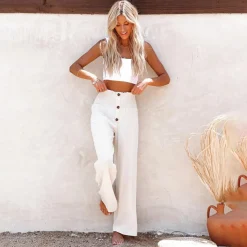 Broeken & Rokken Dames*HILLA - Hoge taille losse zomerbroek