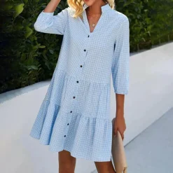 Jurken & Jumpsuits Dames*HILMA - Luchtige midi zomerjurk voor dames Blauw