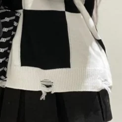 Truien & Vesten Dames*Hulde - Stijl geruite lange zomerse trui voor dames Zwart