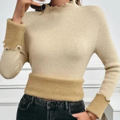 Truien & Vesten Dames*IANTHE - Stijlvolle Lichte Zomertrui voor Dames Khaki