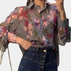 Blazers & Blouses Dames*Ibbie - Zomerse gebloemde damesblouse