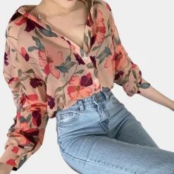 Blazers & Blouses Dames*Ibbie - Zomerse gebloemde damesblouse