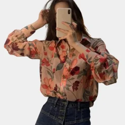 Blazers & Blouses Dames*Ibbie - Zomerse gebloemde damesblouse