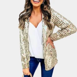 Blazers & Blouses Dames*Ines - Chique glitterblazer voor dames, perfect voor de zomer