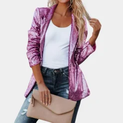 Blazers & Blouses Dames*Ines - Chique glitterblazer voor dames, perfect voor de zomer