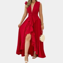Jurken & Jumpsuits Dames*Irene - Elegante en stijlvolle damesjurk voor de zomer Rood