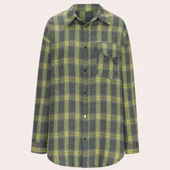 Topjes & Shirts Dames*Iryna - Modieus geruit dameshemd met lange mouwen voor de zomer