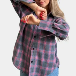 Topjes & Shirts Dames*Iryna - Modieus geruit dameshemd met lange mouwen voor de zomer