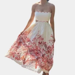 Jurken & Jumpsuits Dames*Isabella - Elegante Zomer Halterjurk met Verfijnde A-lijn en Mouwloos Design