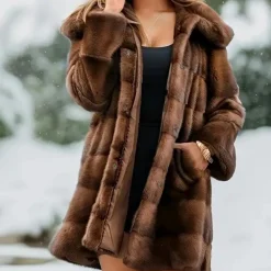 Jassen Dames*Jacinta - Modieus damesjack met capuchon Bruin