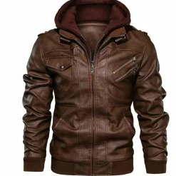Leren Jassen Heren|Jassen Heren*Jacob - Leren zomerjas met capuchon voor heren
