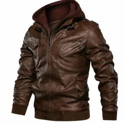 Leren Jassen Heren|Jassen Heren*Jacob - Leren zomerjas met capuchon voor heren