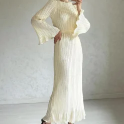 Jurken & Jumpsuits Dames*JACQUELINE - Elegante Geplooide Maxi Zomerjurk voor Dames