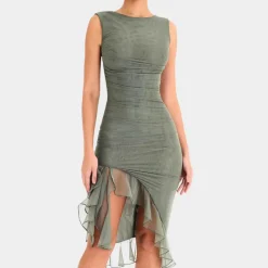 Jurken & Jumpsuits Dames*Jade - Dames Verfijnde Ruches Zomer Avondjurk