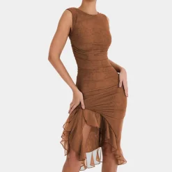 Jurken & Jumpsuits Dames*Jade - Dames Verfijnde Ruches Zomer Avondjurk