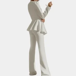 Sets Dames*Jamalia - Luxe 3-delige Zomerse Blazer Set voor Dames Wit