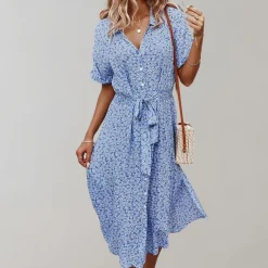 Jurken & Jumpsuits Dames*Janie - Midi zomerjurk voor dames - Perfect voor Lente en Zomer