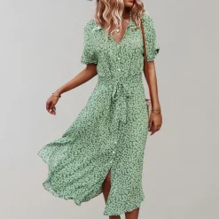 Jurken & Jumpsuits Dames*Janie - Midi zomerjurk voor dames - Perfect voor Lente en Zomer