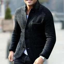 Truien & Vesten Heren|Jassen Heren*JAXON - Luchtig gebreid vest met knopen voor heren, perfect voor de zomer