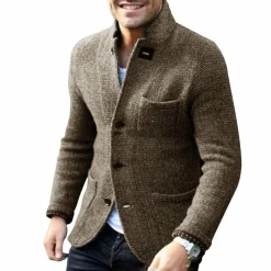 Truien & Vesten Heren|Jassen Heren*JAXON - Luchtig gebreid vest met knopen voor heren, perfect voor de zomer