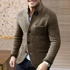 Truien & Vesten Heren|Jassen Heren*JAXON - Luchtig gebreid vest met knopen voor heren, perfect voor de zomer