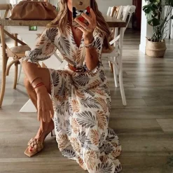 Jurken & Jumpsuits Dames*Jazlyn - Zomerse feestelijke lange jurk voor dames Bloemenmotief