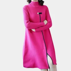 Jurken & Jumpsuits Dames*JEANETTE - Luchtige Zomer Trui Jurk voor Dames Roze