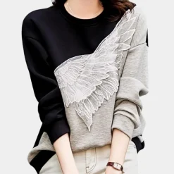 Topjes & Shirts Dames*JEASELLE - Luxe Zomersweatshirt voor Dames Zwart