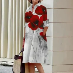 Jurken & Jumpsuits Dames*Jemaine - Zomerse Kleurrijke Overhemdjurk met Aquarelprint