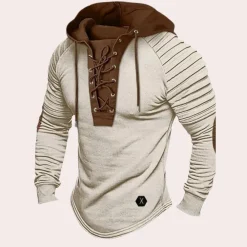Truien & Vesten Heren*Jerico - Modern heren sweatshirt met vetersluiting en capuchon voor de zomer