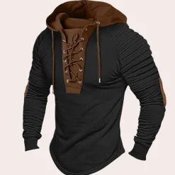 Truien & Vesten Heren*Jerico - Modern heren sweatshirt met vetersluiting en capuchon voor de zomer