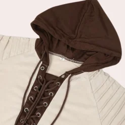 Truien & Vesten Heren*Jerico - Modern heren sweatshirt met vetersluiting en capuchon voor de zomer