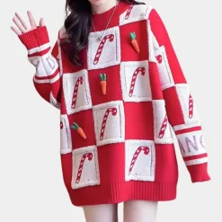 Truien & Vesten Dames*JESSLYN - Elegante Kersttrui voor Dames Rood