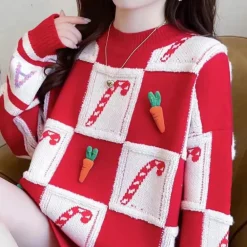 Truien & Vesten Dames*JESSLYN - Elegante Kersttrui voor Dames Rood