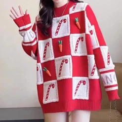 Truien & Vesten Dames*JESSLYN - Elegante Kersttrui voor Dames Rood