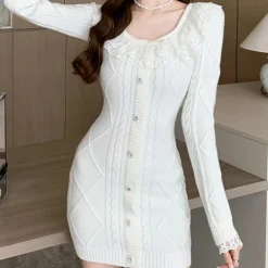 Jurken & Jumpsuits Dames*JOANNA - Comfortabele Zomerse Gebreide Jurk voor Dames Wit