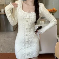 Jurken & Jumpsuits Dames*JOANNA - Comfortabele Zomerse Gebreide Jurk voor Dames Wit