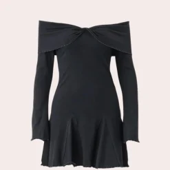 Jurken & Jumpsuits Dames*Joelene - Gebreide damesjurk met off shoulder voor de zomer